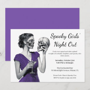 Invitación Noche de Chicas de Halloween Fiesta de cócteles