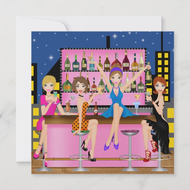 Invitación Noche de chicas - Despedida de soltera - SRF (Anverso)