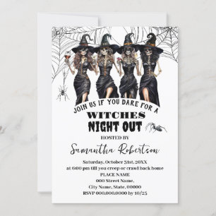 Invitación Noche de chicas en fiesta anual de Halloween