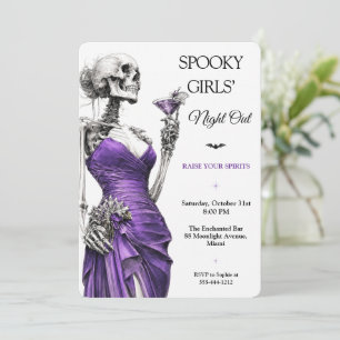 Invitación Noche de chicas espeluznantes cóctel de Halloween