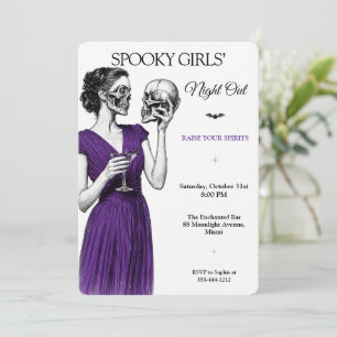 Invitación Noche de chicas espeluznantes cóctel de Halloween