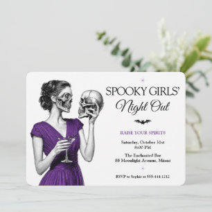 Invitación Noche de chicas espeluznantes cóctel de Halloween