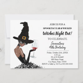 Invitación Noche de chicas: fiesta de cumpleaños de Halloween