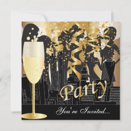 Invitación Noche de Chicas Fiesta de Cumpleaños | Dorado Metá