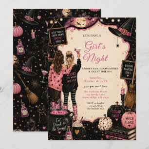 Invitación Noche de chicas fiesta de Halloween
