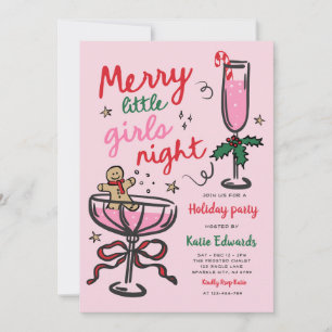 Invitación Noche de chicas navideñas cóctel