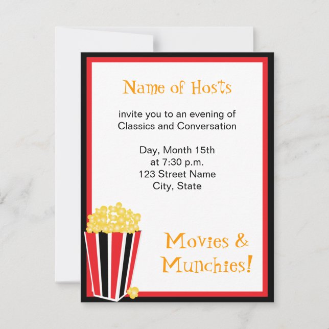 Invitación Noche de cine (Anverso)