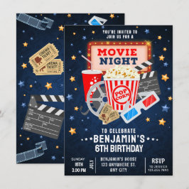 Invitación Noche de cine Cumpleaños