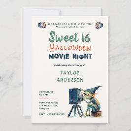 Invitación Noche de cine de Halloween Gremlin Hallowen Sweet 