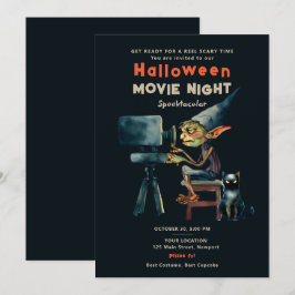 Invitación Noche de cine de Halloween Gremlin Moda negra de g