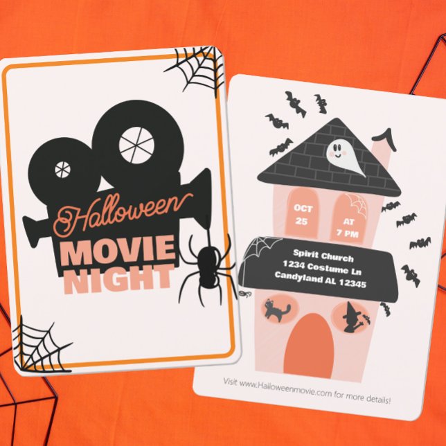 Invitación Noche de cine de Halloween Spooky Cute Kids (Subido por el creador)