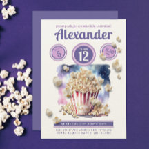 Noche de Cine de Palomitas de Maíz Moradas Femenin