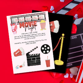 Invitación Noche de cine Fiesta de San Valentín