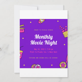 Invitación Noche de cine mensual