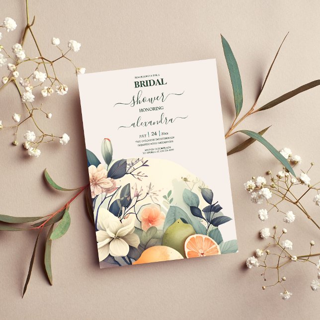 Invitación Noche de Citrus Rustic Watercolor (Subido por el creador)
