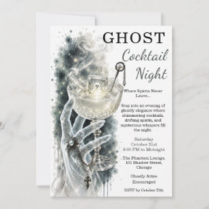 Invitación Noche de cóctel de fantasmas Fiesta de Halloween e