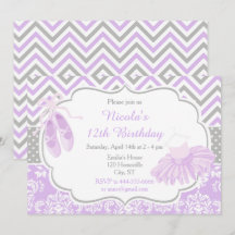 Noche de cumpleaños de Ballerina de Chevron Púrpur