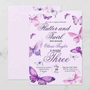 Invitación Noche de cumpleaños de Chicas mariposas