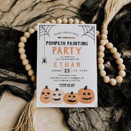 Invitación Noche de cumpleaños de la pintura de calabaza Hall