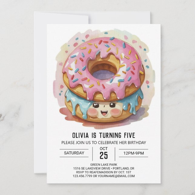 Invitación Noche de cumpleaños de Pink Girly (Anverso)