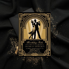 Invitación Noche de cumpleaños de prohibición Art Deco Gatsby