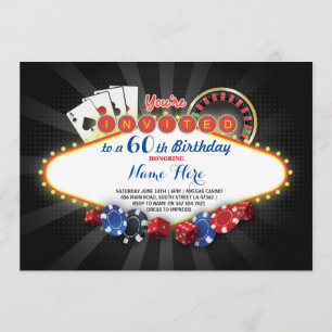 Invitación Noche de cumpleaños Las Vegas Fiestas invitan