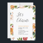 Invitación Noche de cumpleaños para adultos de verano tropica<br><div class="desc">Celebra tu día especial con esta invitación tropical para fiestas que incluye tipografía simple y elegante y patrones tropicales. Esta plantilla de diseño es completamente personalizable.</div>