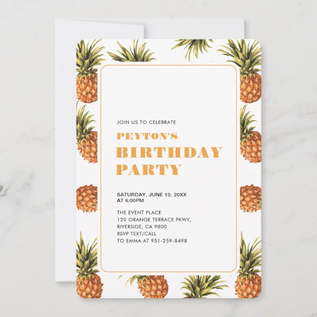 Invitación Noche de cumpleaños para adultos de verano tropica (Anverso)