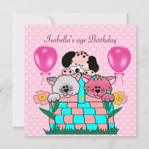 Invitación Noche de cumpleaños para gatos amigos de perros 2