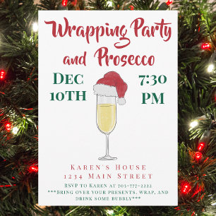 Invitación Noche de Damas de Prosecco y Fiesta de Envolturas 