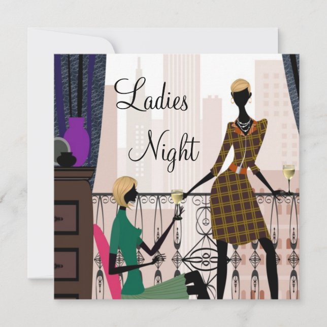 Invitación Noche de damas elegante (Anverso)