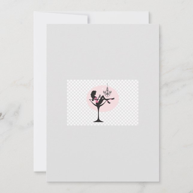 Invitación Noche de Damas (tarjeta de estilo vintage) (Reverso)