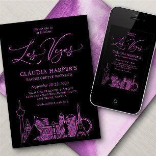 Invitación Noche de despedida de soltera en Las Vegas