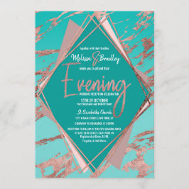 Invitación Noche de Diamante de Mármol Verde Verde azulado de