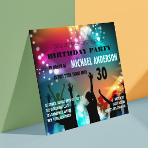 Invitación Noche de Disco Glam Cumpleaños/Despedida de Solter