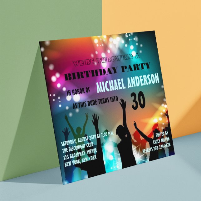 Invitación Noche de Disco Glam Cumpleaños/Despedida de Solter (Subido por el creador)