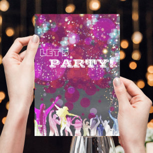 Invitación Noche de Discoteca Glam Cumpleaños/Despedida de So