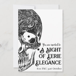 Invitación Noche de Eerie Elegance en Halloween de lujo