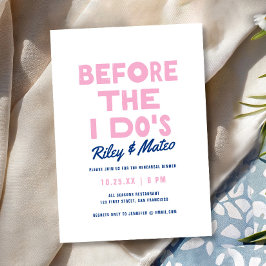Invitación Noche de ensayo de boda divertida y moderna en azu