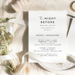 Invitación Noche de escritura blanca moderna antes de la cena