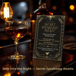 Invitación Noche de Espeakeasy Secreto - Rugientes 20 