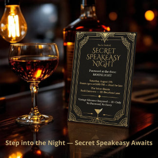 Invitación Noche de Espeakeasy Secreto - Rugientes 20 