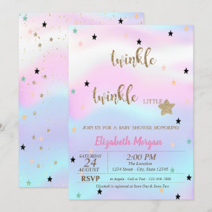 Invitación Noche de Estrellas Holográfica Baby Shower