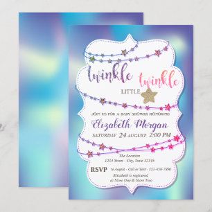 Invitación Noche de Estrellas Holográfica Baby Shower