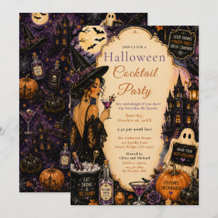 Invitación Noche de fiesta de cócteles de Halloween