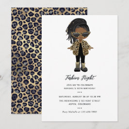 Invitación Noche de fiesta de moda para chicas