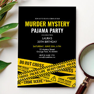 Invitación Noche de fiesta de pijamas de cumpleaños con miste