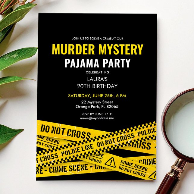 Invitación Noche de fiesta de pijamas de cumpleaños con miste (Subido por el creador)