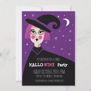 Invitación Noche de Fiesta de vino de Halloween para adultos