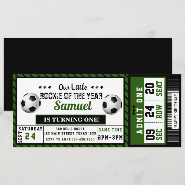 Invitación Noche de fútbol de fin de año (Anverso / Reverso)